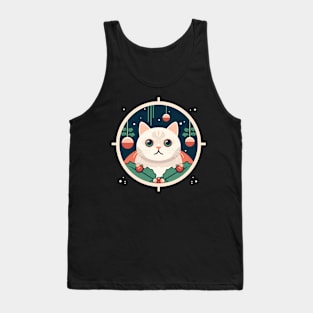 Scottish Fold Cat Xmas Ornament, Love Cats Tank Top